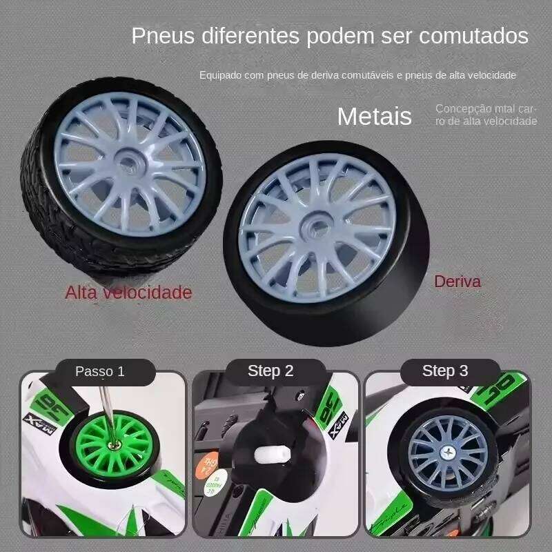 4WD RC Drift 2.4G Remote Control Car High Speed Racing Vehicle Model Toy with LED Lights Gift for Kids Adults Boys Girls C260305