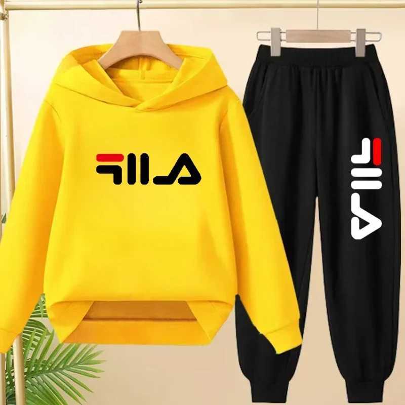 Kids Tracksuits 2Pcs, 2025 Best-selling Brand Print Hoodie & Pants Set, Boys & Girls Warm Casual Sportswear for Autumn Winter Daily OutdoorT260306