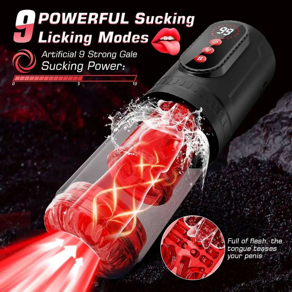 Automatic Telescopic Thrusting Rotating Male Masturbator Cup Licking Vibrating Masturbation Blowjob Pussy Adult Sex Toys for Men W260305