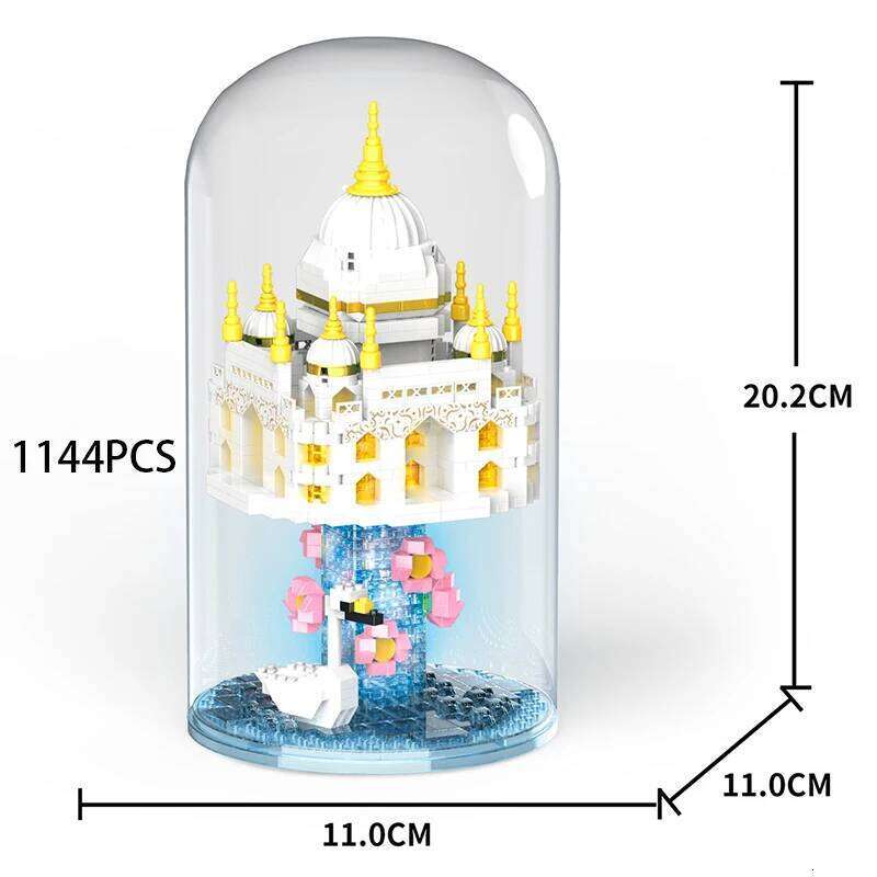 Mini Block Taj Mahal Architecture Model Building Diamond brick India City Bangladesh Mausoleum tomb Miracle classic creative toy Z260305