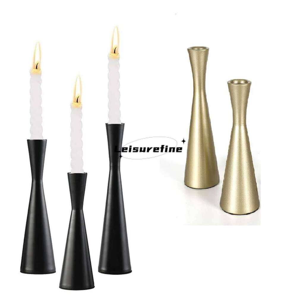 3pcs/set Candle Holders 3-sizes Iron Candlestick Conical Creative Geometric Modern Simple Golden/Black Festival Party Decoration XJ260305