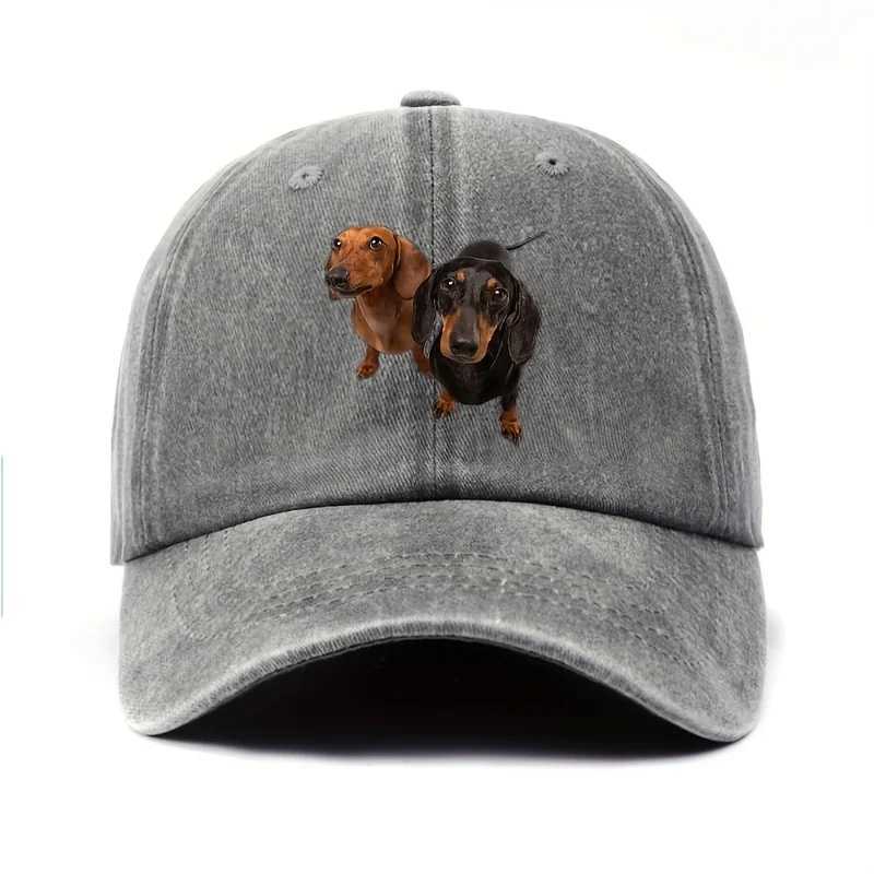 Dachshund Dogs Print Baseball Cap Washed Cotton Adjustable Casual Hat for Dog Lovers S260306