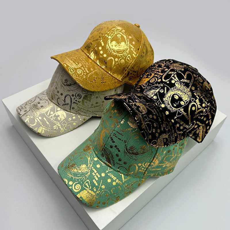 New Trend Reflective Korean Fashion Men Women Baseball Hats VELOUR LEATHER Comfortable Versatile Unisex Printing Outdoor Outings S260306