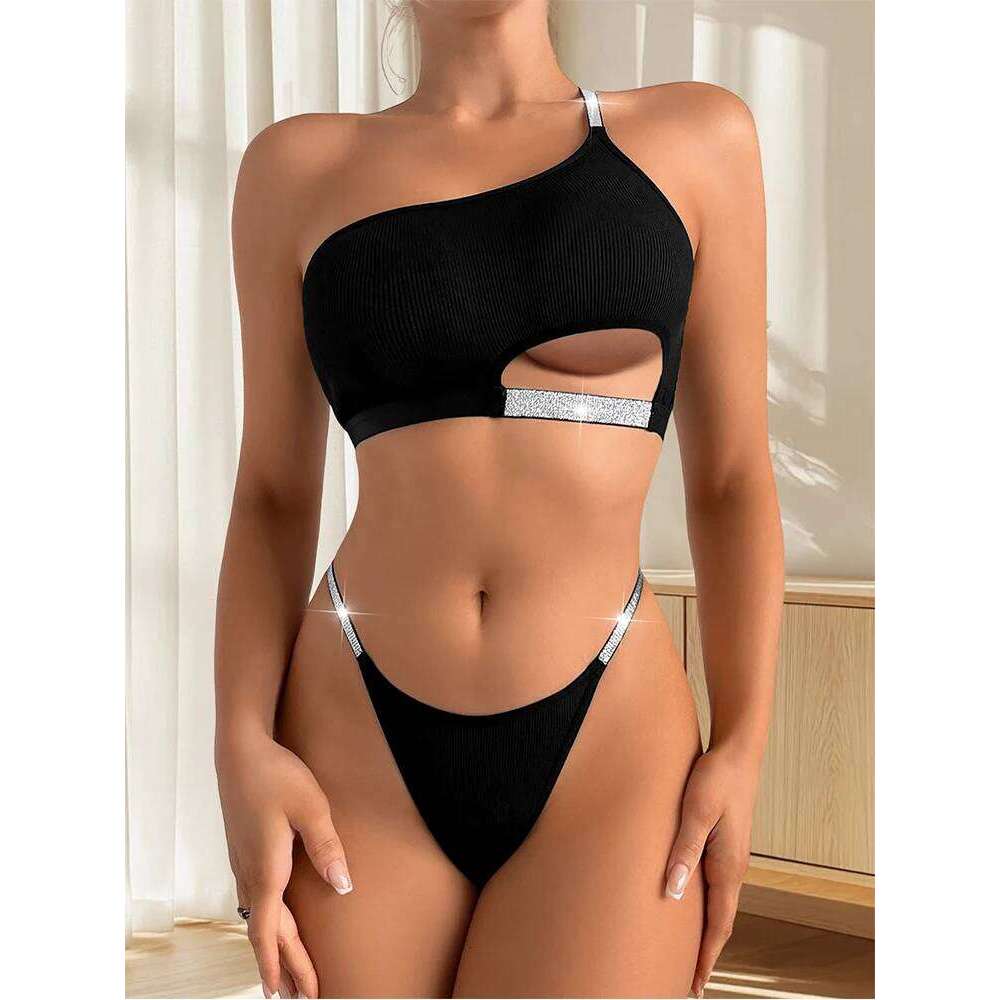 2pcs Women Bras Panties Set Shiny Charming Sexy Lingerie Breathable Fashion Women's Underwear Elegant Backless Brassiere
