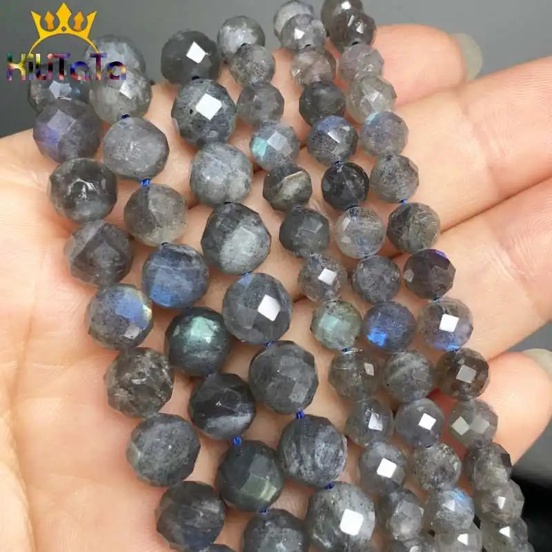 Natural Grey Labradorite Beads Faceted Loose Stone Beads For DIY Making Bracelet Necklace Jewelry Accessories 75 6mm/8mm 260302