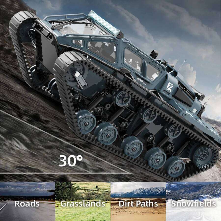 JJRC C8812 LED Light Full Scale Tracked Tank Simulation Toy RC Car Model Drift Remote Control Off-Road Vehicle Boy Gift C260305