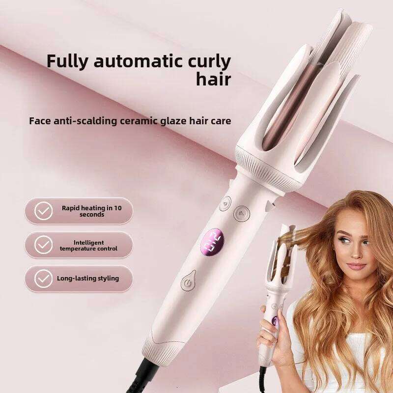 Advanced Iron New Hair Curler with LED Display Anti-Tangle & Auto-Off Protable Curling Wand for Home and Travel Use 26Y0306