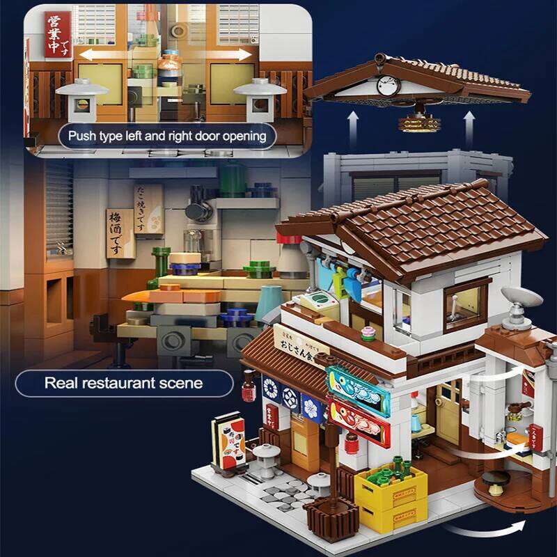 Cada LED City Japanese Style House Architecture Building Blocks Late Night Canteen Figures Bricks Toys for Kid Gifts Z260305