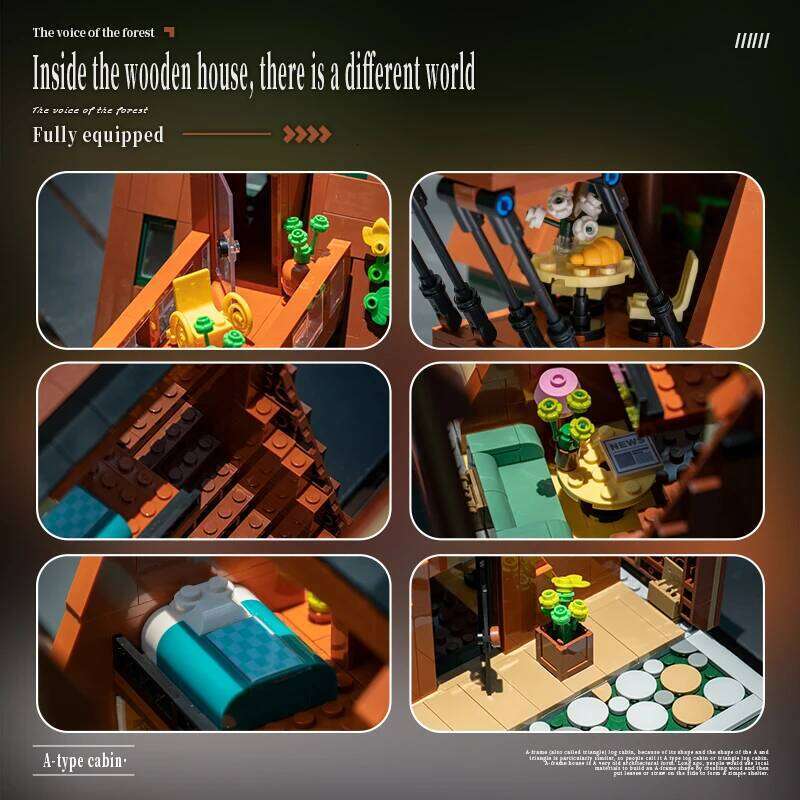 A-Frame Cabin Building Blocks Set MOC Creative Technical Assembly Bricks STEM Educational Desktop Model Holiday Gift for Adults Z260305