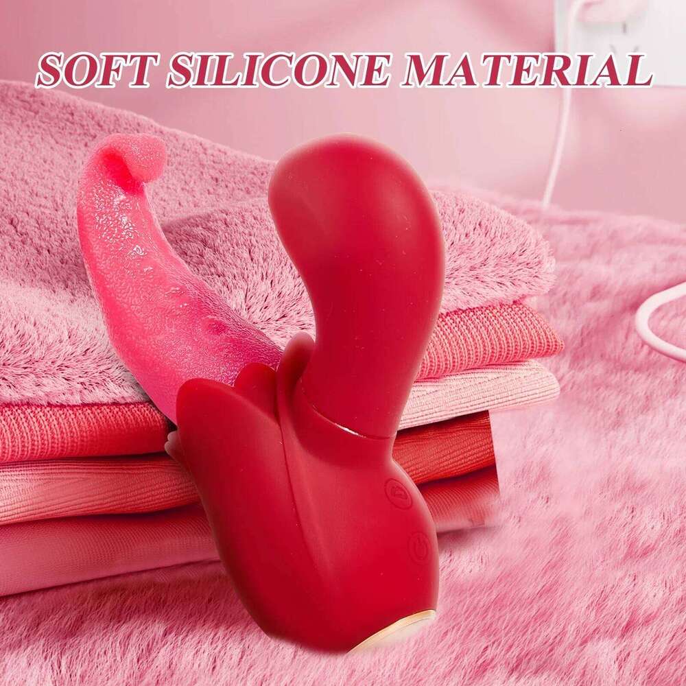 Couple Intimate 10-Speed Vibrator - Suction & Tongue Licking, G-Spot Stimulator Waterproof Adult Products Sex Toy W260305