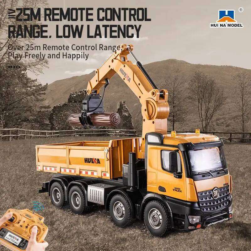 In stock Huina 1538 full scale 2.4G remote control truck with wood grabbing, 26 way 1:14 construction vehicle model C260305