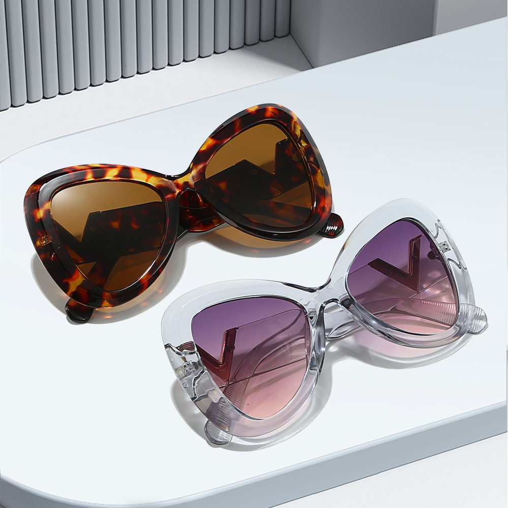 25 new stylish sunglasses for women, high-end, face-slimming, UV protection, large frame, retro cat-eye polarized glasses