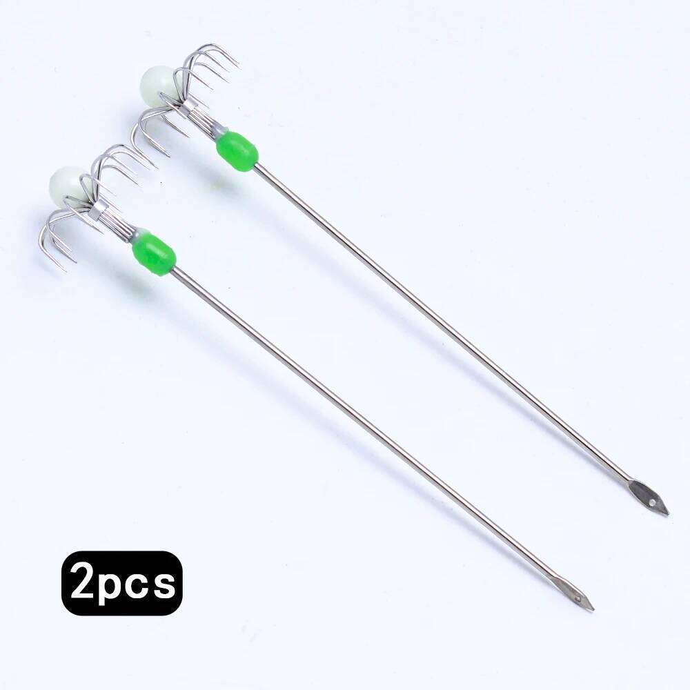 2pcs/box umbrella live bait blow tubes octopus squid hooks stainless steel S260305