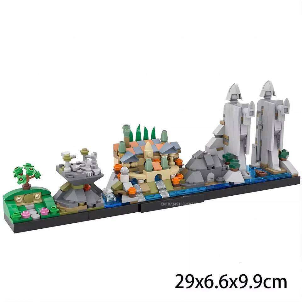 MOC Classic Movie The Fellowship Skyline Blocks Micro Minas Tirith City Architecture Model Adult Building Toy Xmas Gift Z260306