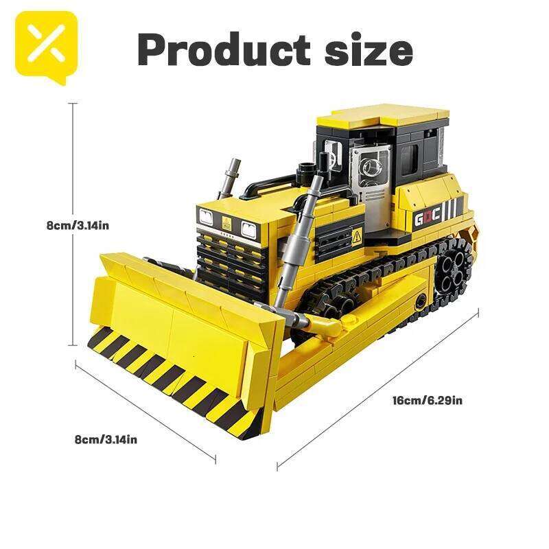 DIY Kids Construction Bulldozer Brick Toy Movable Engineering Vehicle Inertial Sliding Educational Building Set for Boys & Girls Z260305