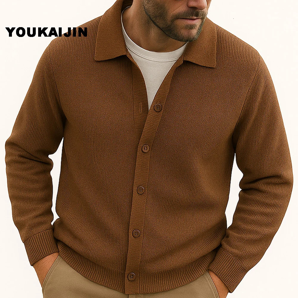 Cardigan for Men Sweater Men Harajuku Patchwork Slim Fit Knitted Sweater Outerwear Coat Womans Fashion Casual Autumn Streetwear 260306