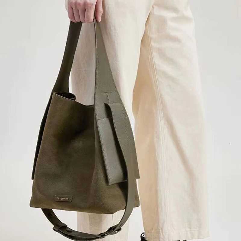 Handbag Chamois Leather Bucket Bag Casual Crossbody Single Shoulder Bag Lady Tote Bag Messenger Bag Large-Capacity Shopping Bag H260306