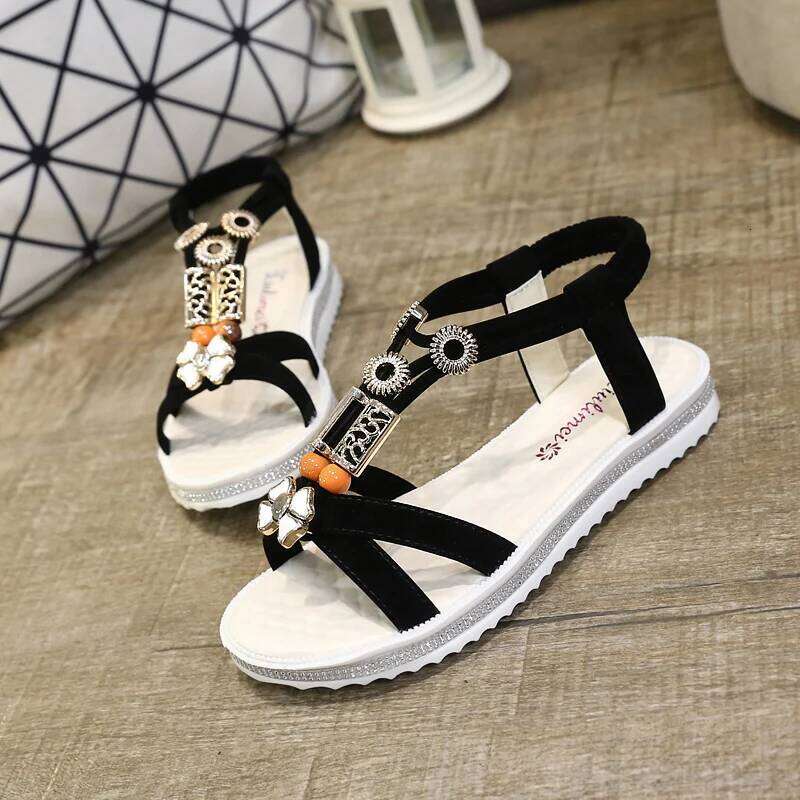 2025 New Summer Shoes Bohemia Beach Flat Casual Sandals Leisure Female Women Slip On Sandalias