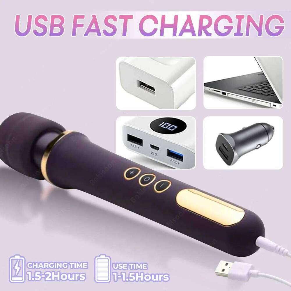 Personal Massager 10 Speed Powerful Big Handheld Cordless Magic Wand Vibrator Clitoris Vibrators Sext Toy for Women W260305