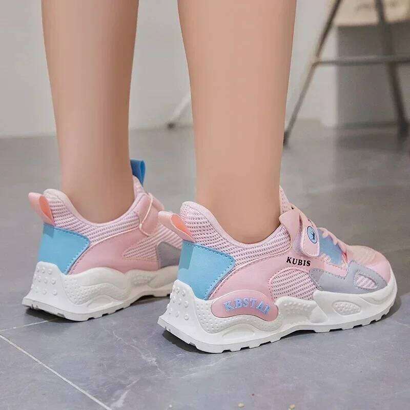 Kids Sneakers Girls School Casual Outdoor Breathable Running Light Soft Tenis Pink Non-slip Children Shoes 26Y0304