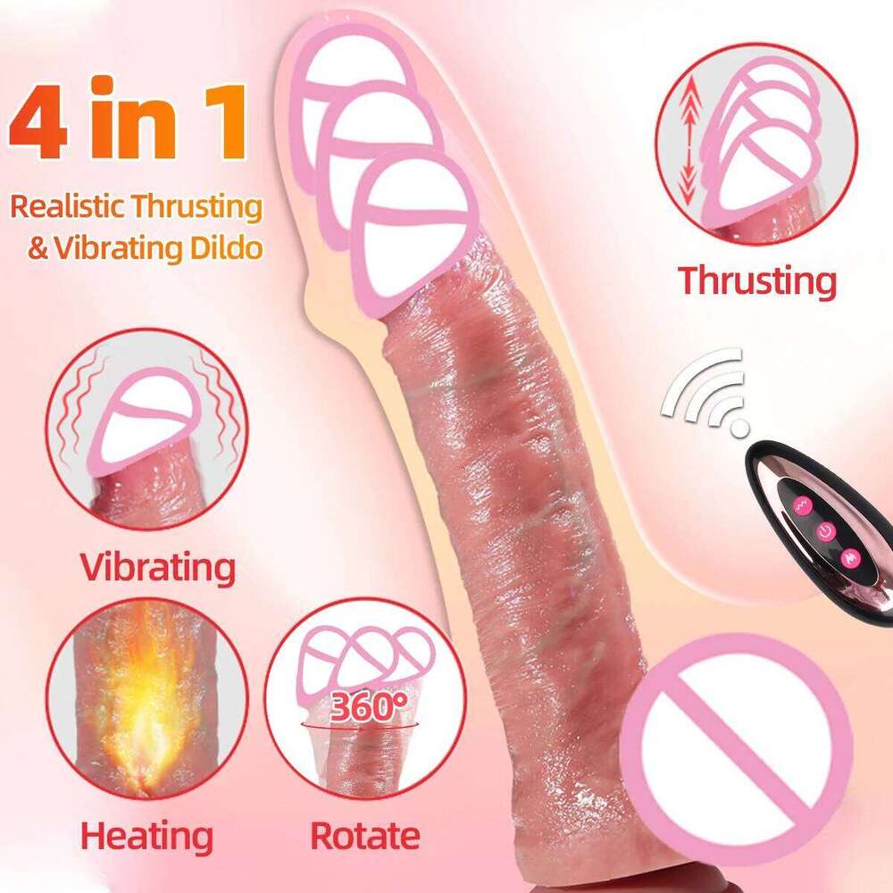 Thrusting Vibrator Big Fake Dick Sexy Adult Vibrating Remote Control Realistic Dildo for Anus Vagina Stimulation For Women W260305