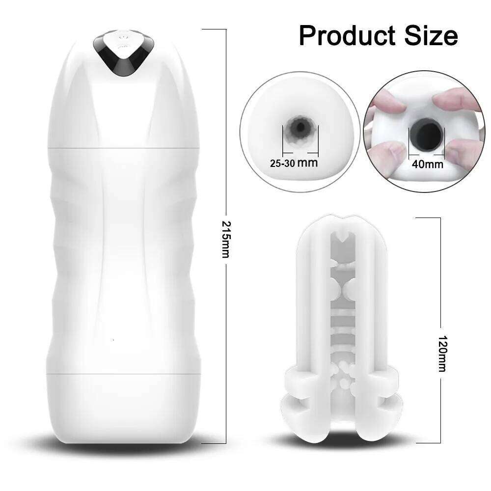 Automatic Male Masturbator Powerful Vibration Blowjob Sucking Machine Silicone Masturbation Cup Adult Supplies Sex Toy for Men W260305