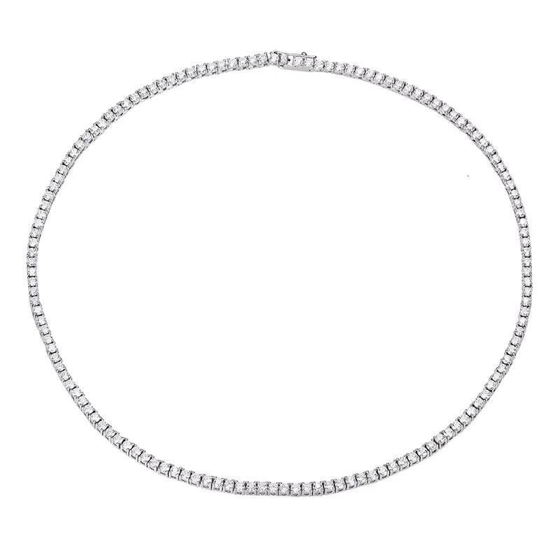06ct XL121 Manufacturer purchase tarnish free waterproof 925 Silver VVS Real Moissanite permanent jewelry tennis chain