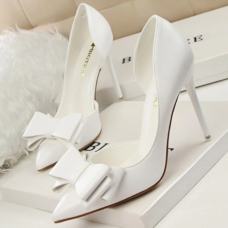 BIGTREE Shoes Bow-knot Woman Pumps Stiletto 105 Cm Women Basic Pump Pointed Toe Classic Pumps Sexy High Heels Women Shoes 2026 260306