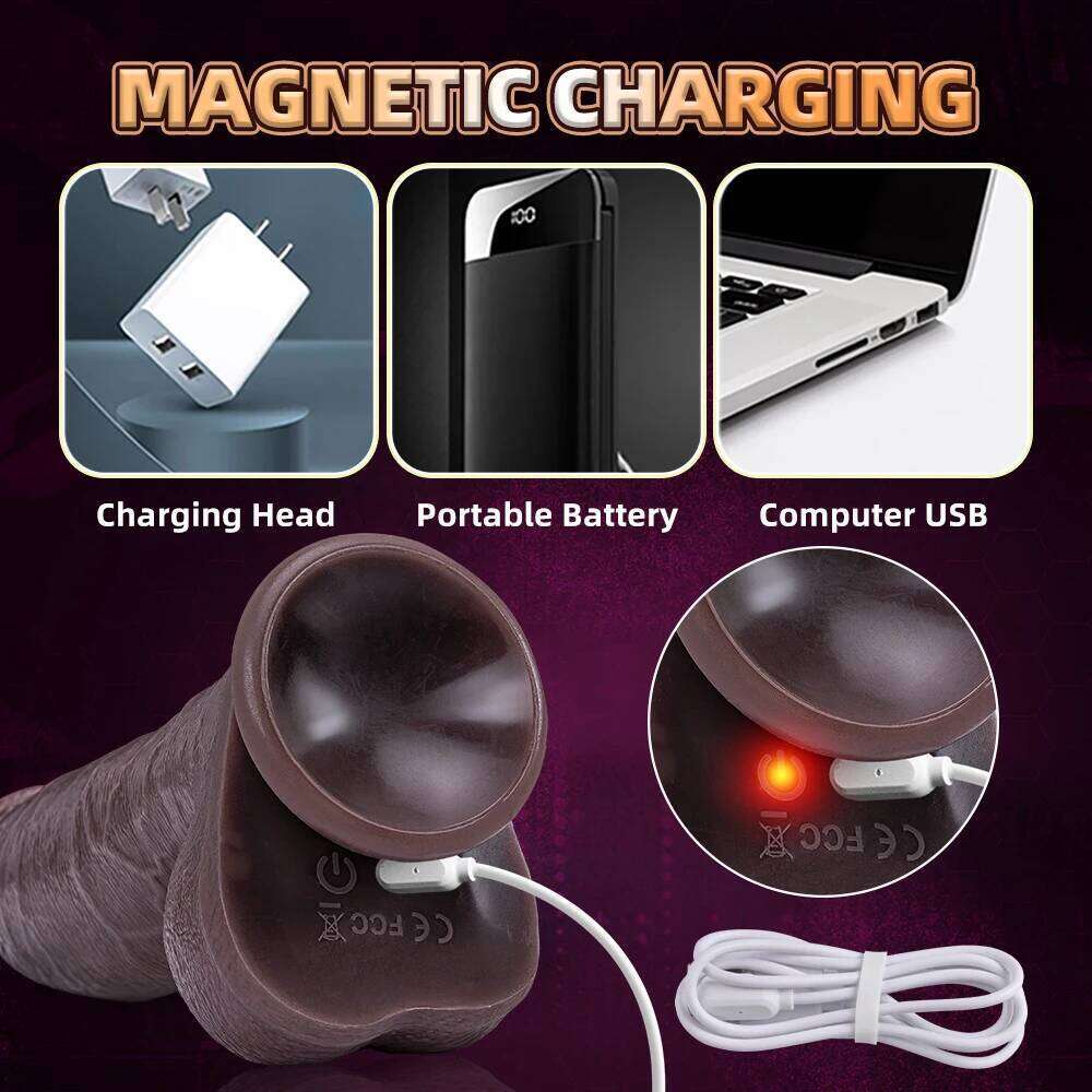 Big Soft Vibrator Realistic Dildo Sex For Woman Telescopic Dick Artificial Penis G Spot Vibator Thrusting Sexy Toy W260305