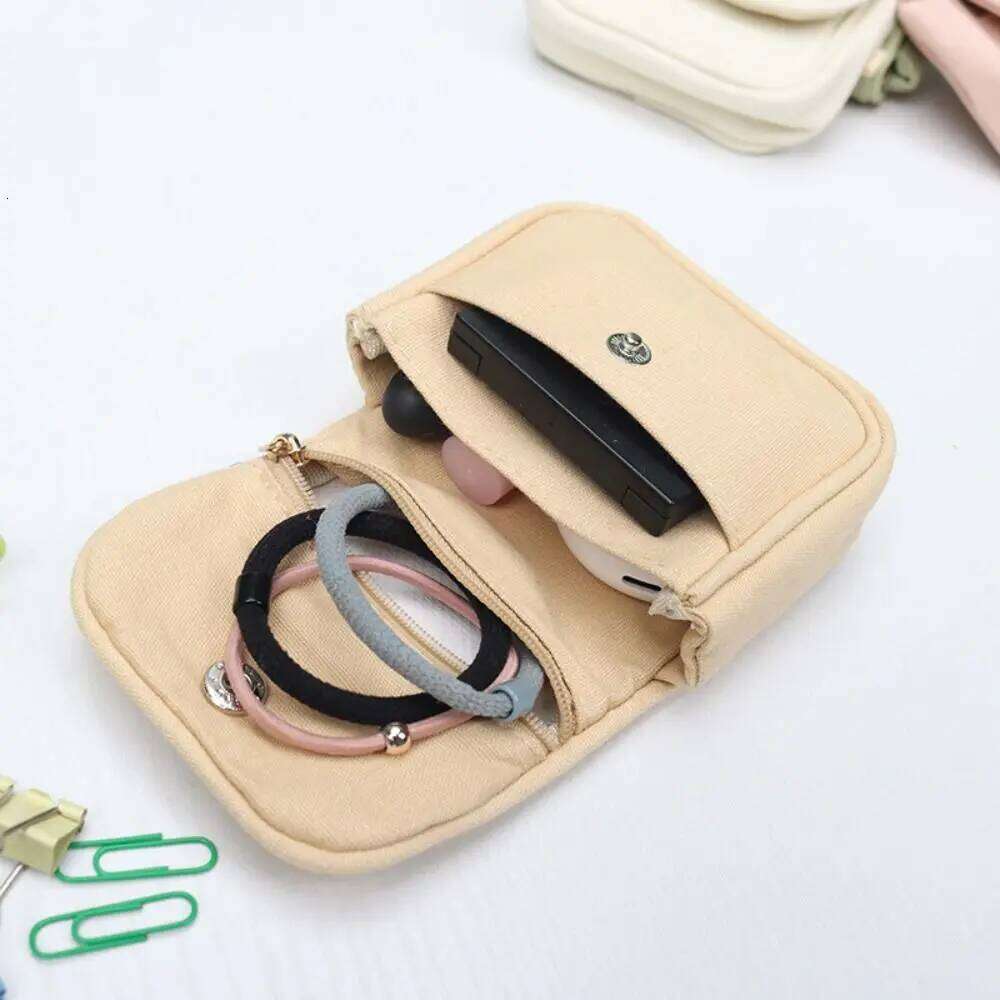 Canvas Mini Coin Purse Organizer Key Case Student Simplicity Wallet Lightweight Headphone Bag Portable Card Holder C260304