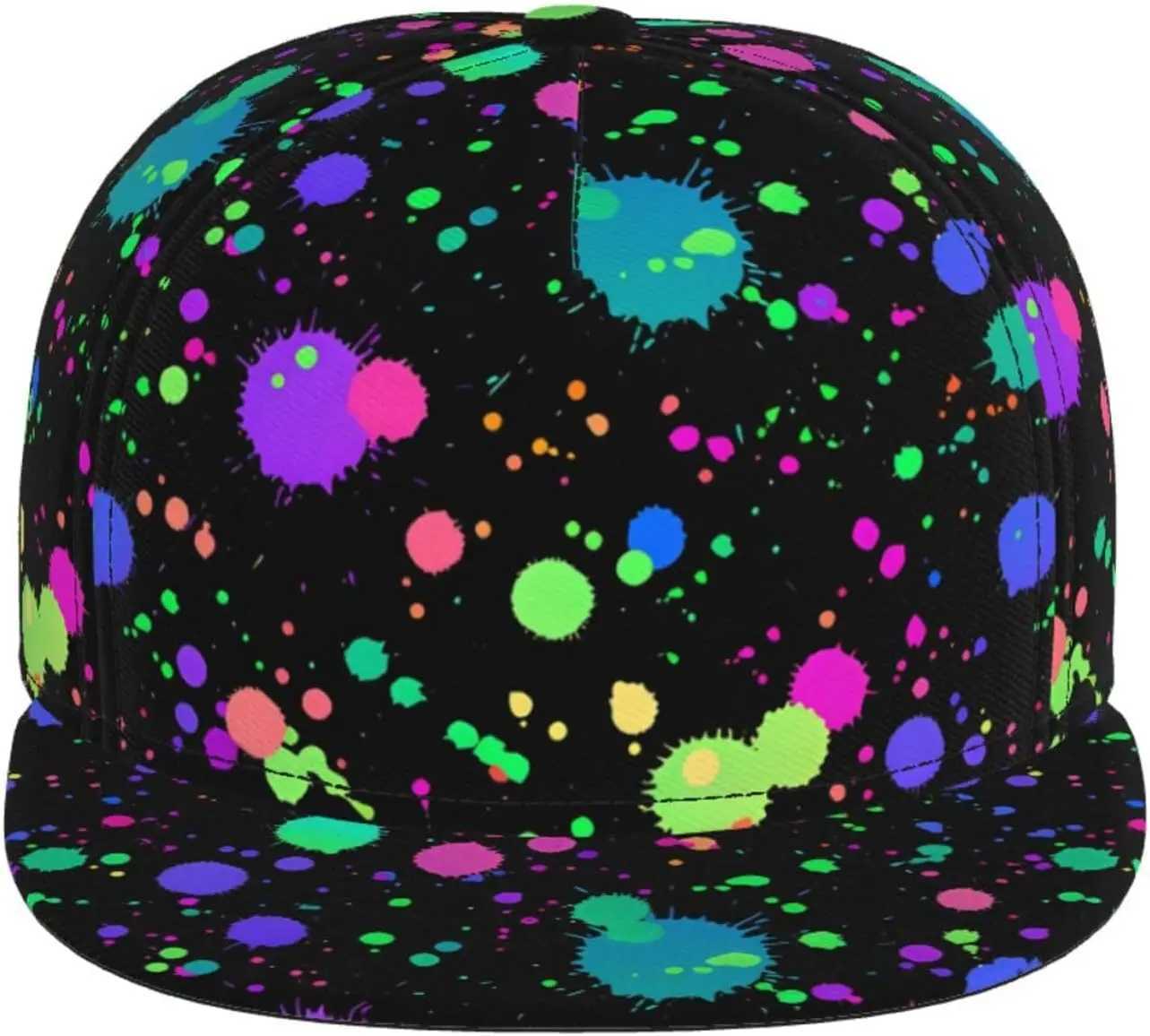 Splatter Neon Baseball Cap for Men Women Adjustable Trucker Hat Snapback Sun Dad Cap Lightweight Unisex for Summer Sport Travel S260306