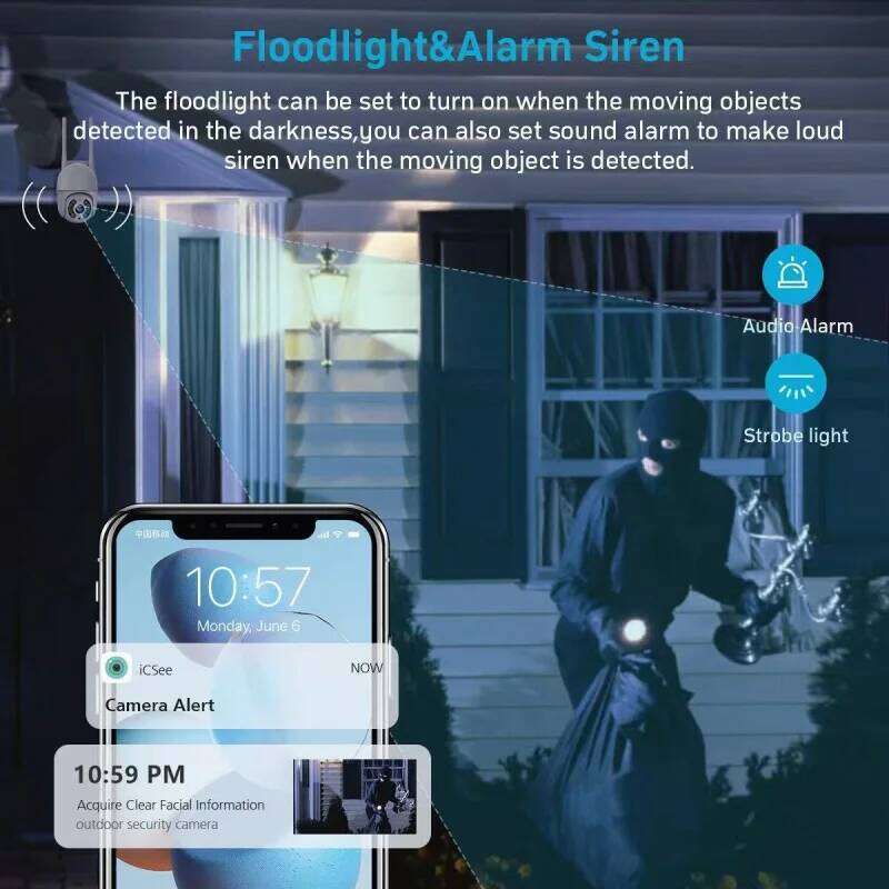 8MP 4K Wireless PTZ HD 1080P Color Night Vision Wifi IP Camera Outdoor 5MP Ai Auto Tracking CCTV Surveillance Cam iCsee 26W0306