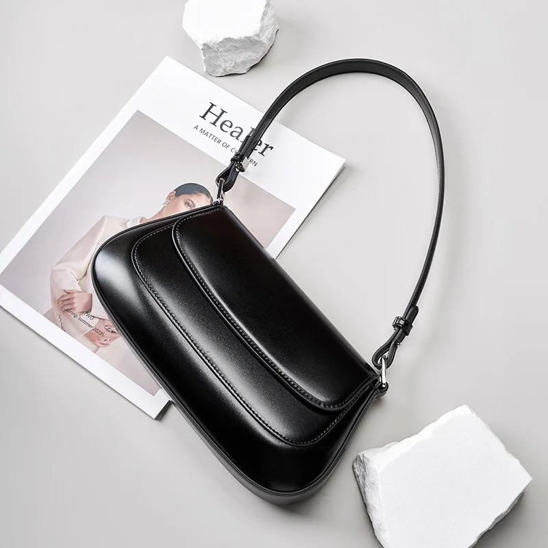 YANATARI underarm cowhide Genuine leather handbags women vintage shoulder bag female bags womens high quality 2026 260306