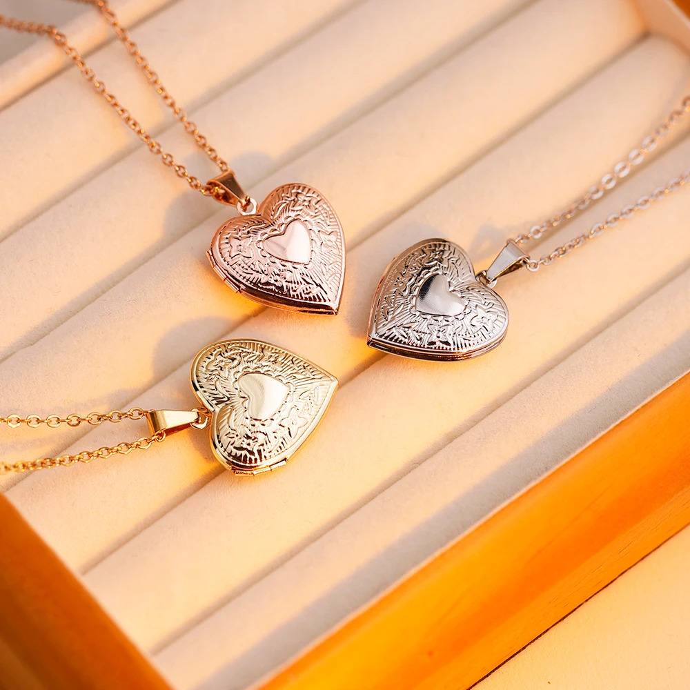 MaiLun 1pc Custom Po Heart Locket Pendant Necklace Women Necklace Personalized Souvenir Gift 260302