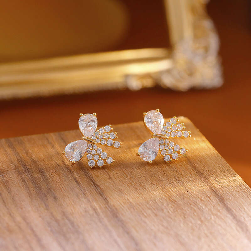 Super Shiny Zircon Butterfly For Women Light Luxury High-end Earrings 2025 New Hot-selling Summer Earrings