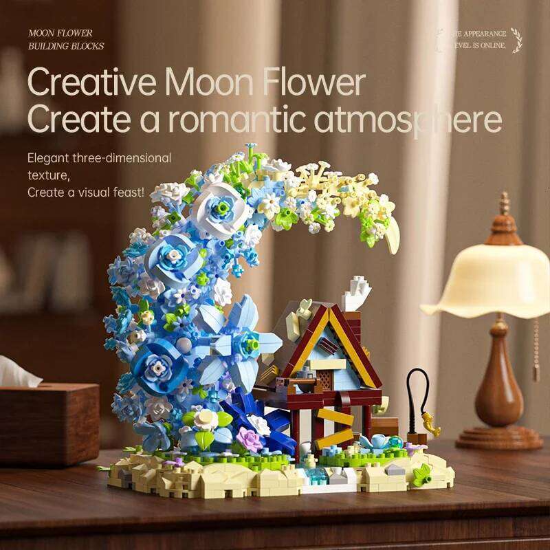 Creative Micro Particle Moon Flower and Tree House Building Blocks Exquisite Desktop Decoration Gift For Kids Z260305