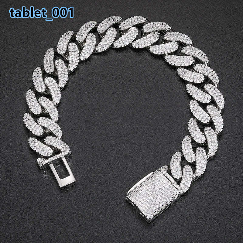 D VVS Moissanite 8-20mm S925 Sterling Silver Cuban Link Bracelet Miami Chain Necklace For Men Singer Style Rap Hip Hop Jewelry