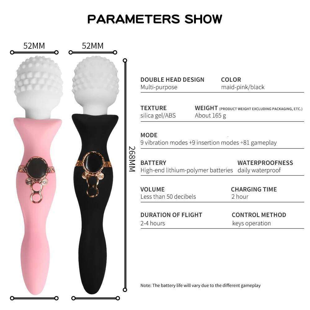 New Sex Toys Dildo Powerful for Women AV Magic Wand G-spot Orgasm Masturbator Double Head Stimulation Vibrator W260305