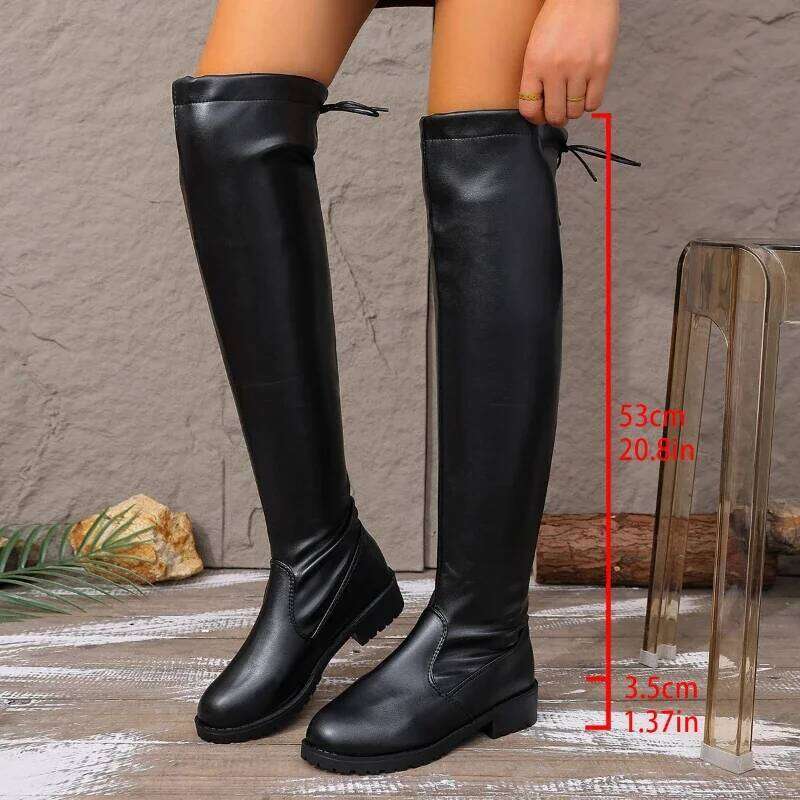 2025 Spring & Autumn New Casual Back-Lace High-Top Comfortable Anti-Slip Wear-Resistant Fashion Boots
