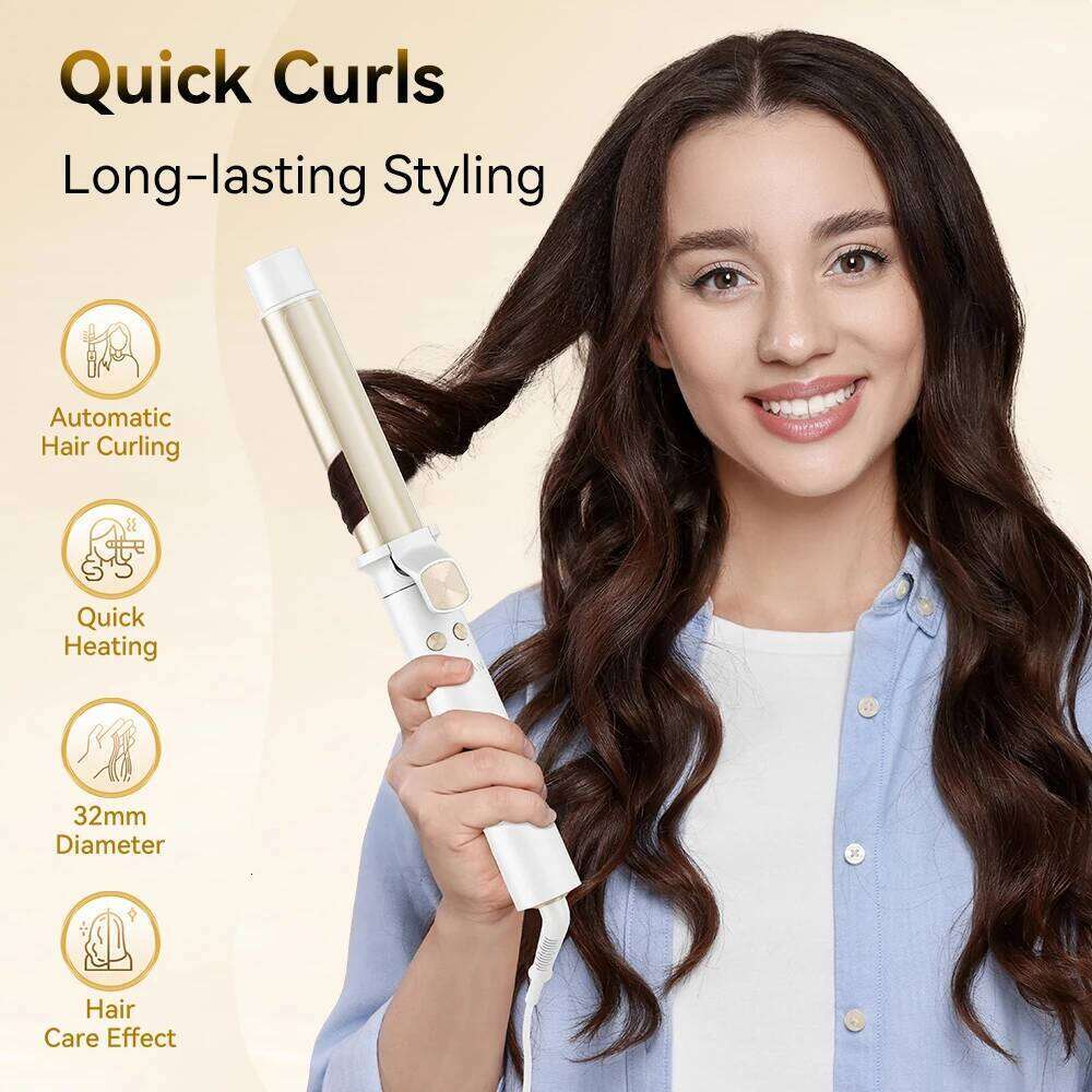 ANLAN Automatic Curling Iron 30s Fast Heating Smart Temperature Control Ceramic Coating Long Lasting Curls Rotary Hair Curler 26Y0306