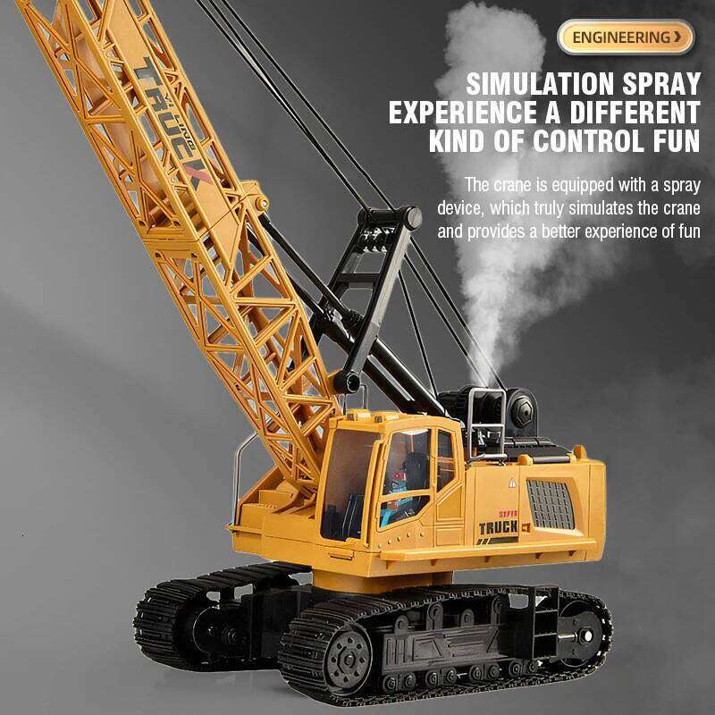 Alloy Remote Control Children's Simulation Oversized Engineering Vehicle Spray Hook Crane Toy Car for Boys Kids Gift C260305