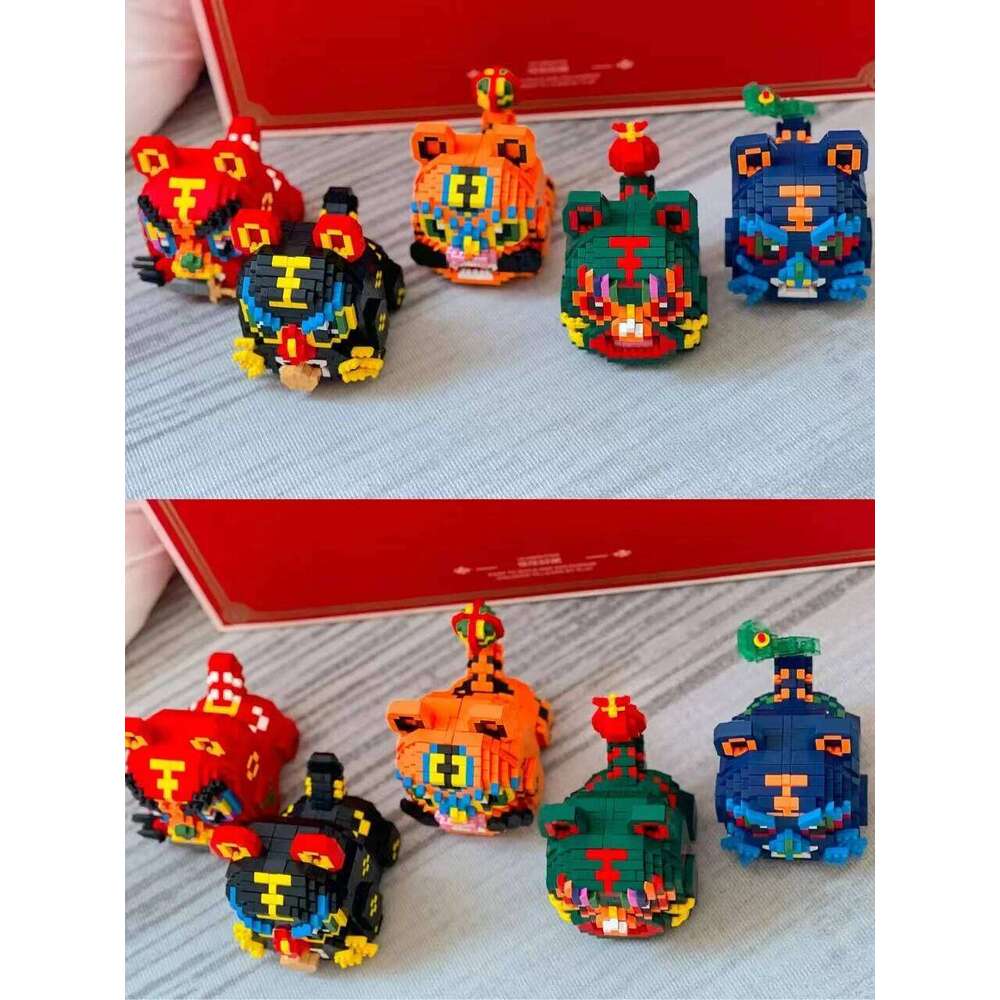 MOC 1000PCS+ Tiger Micro Diamond Building Blocks 3D Model Creative DIY Toy Children's Adult Gift Z260306