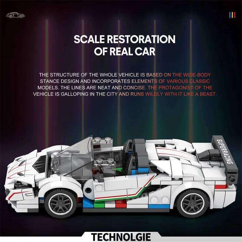 348PCS City Racing Car Building Blocks 1:24 Scale Speed Vehicle Model Assembly Bricks Toys Desktop Ornaments Kids Holiday Gifts Z260305