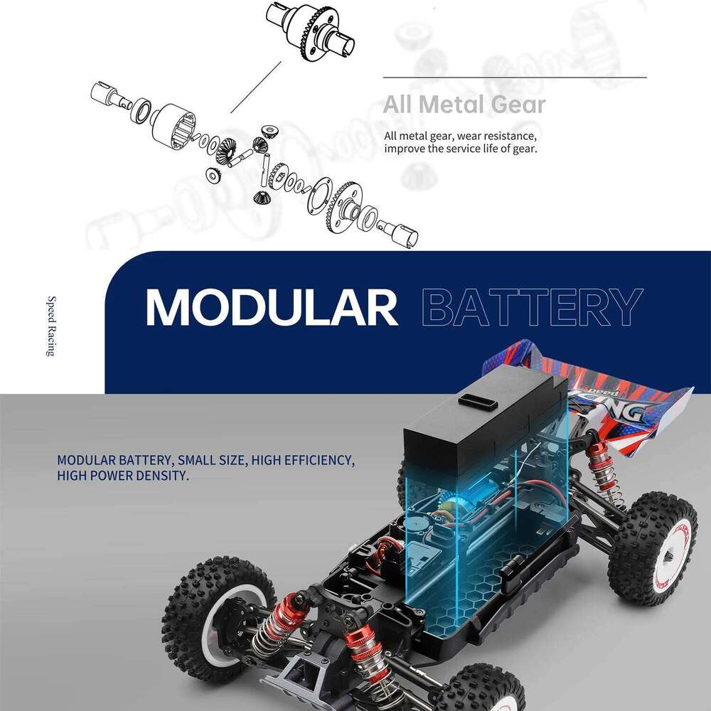 Wltoys 1/12 124008 RC Car 2000mAh 60km/h High Speed 3S Brushless Motor Remote Control 4WD Off-Road Drift Vehicle Toys for Adults C260305