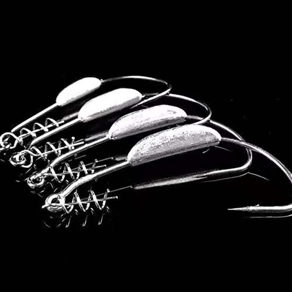 GOBAIT 10PCS Jig Crank Head Barbed Hook 2g 3g 5g 7g Soft Lure Worm Offset Fishhook Spring Lock Pesca Texas Rigs Fishing Tackle S260305