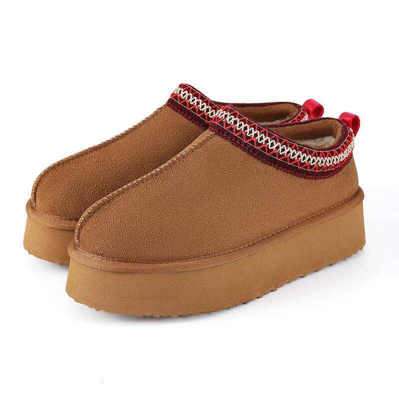 Litfun Platform Warm Comfort Fluffy House Shoes Winter Snow Boots Women Thick Sole Plush Cotton Slippers