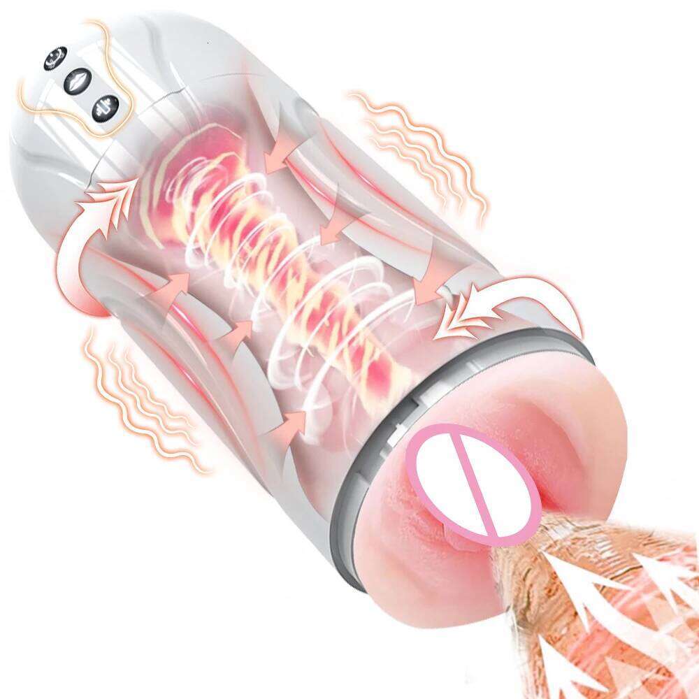 Automatic Sucking Vibrating Masturbation Cup Deep Throat Realistic Oral Vagina Blowjob Adult for Men Masturbate Supplies W260305