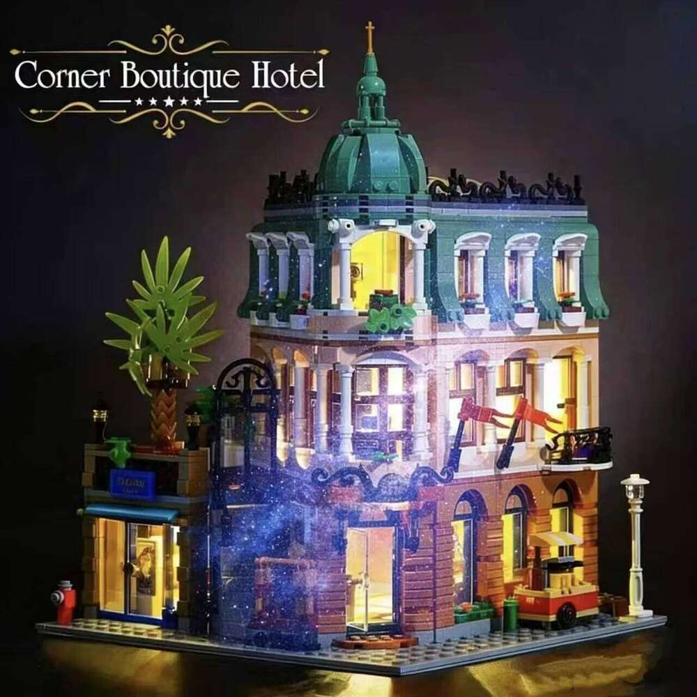 1362-Piece Corner Boutique Hotel Set, a Perfect Gift for Home Decoration and Building Block Enthusiasts Z260305