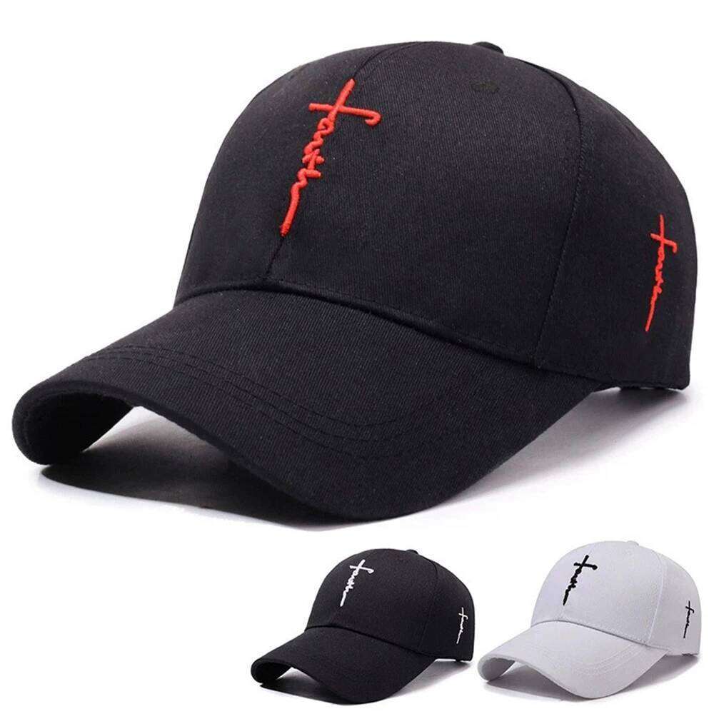 Embroidery English Cross Casual Baseball Cap Men's Women's Youth Adjustable Hat Y260304
