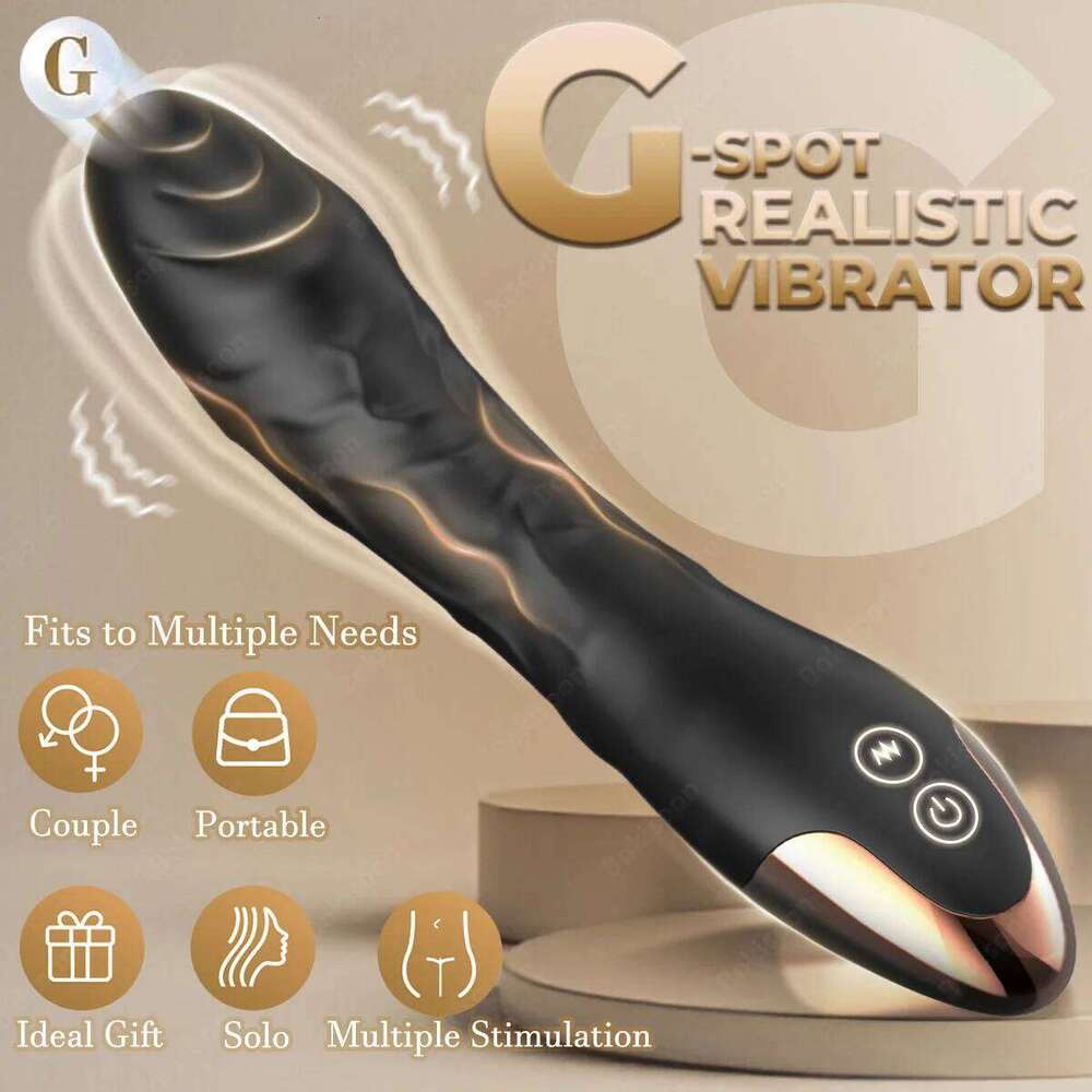 G Spot Toys Clitoris Vibrator Anal Stimulator Dildo with 10 Powerful Vibrating Modes Soft Silicone Adult Sex Toy W260305
